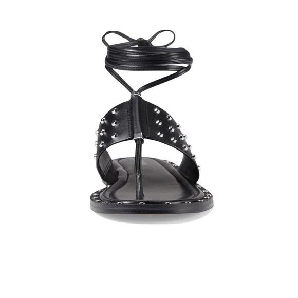 MICHAEL Michael Kors | Black Jagger Ankle-Tie Studded Leather Sandal | Size 7 - Picture 13 of 13